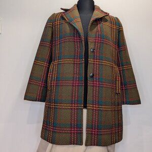 Talbots Plaid Wool Blend Fall/Winter Coat - Women's sz M